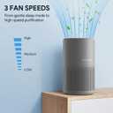 FULMINARE Air Purifiers for Bedroom H13 True HEPA Air Filter, Quiet Air Cleaner With Night Light, Portable Small Air Purifier for Home, Office, Living Room (Gray)