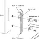 2Pcs #711 Bolt-On to Hook-On Bed Frame Conversion Brackets for Headboard or Footboard,Bed Hook Adapter kit with Hardware, Hook on Bed Rails Brackets(Black)