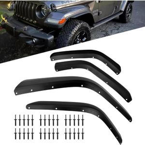 Front & Rear Fender Flares Extension Set Replacement for 2018-2024 Jeep Wrangler JL JLU Wheel Fender Liner (Fit for Sahara Low Fenders, Not fit 4xe)