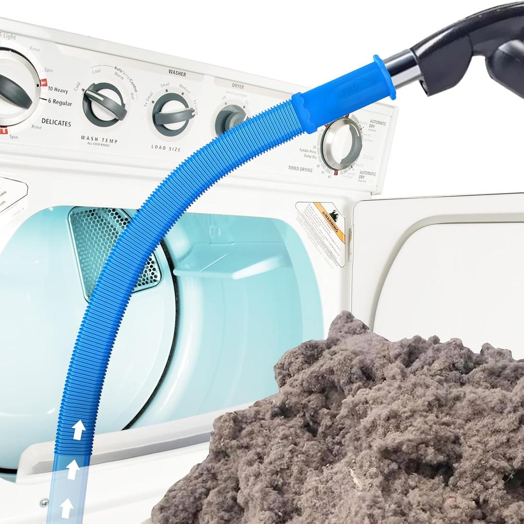 Sealegend Dryer Vent Cleaner Kit Vacuum Hose Attachment Compatible with Most Vacuum Cleaner, Quickly Lint Remover Cleaning Supplies (31.5 Inch, Blue)