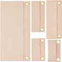 CREATCABIN 5Pcs Tan Beige Purse Felt Insert Organizer 5 Sizes Wool Tote Bag Organizer with Eyelet Bag Classic Inner Pocket Storage Multipurpose Handbag for Envelope Handbag Travel