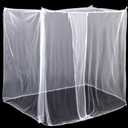 4 Corners Mosquito Net for Mosquiteros para Camas Bed Canopies Netting Bed Drapes Rectangular Mosquito Mesh for Camping Home Outdoor Travel(White,L75 X W59 X H67 Inch,1 Opening)