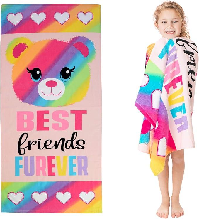 Franco Kids Cotton Beach Towel, 58 in x 28 in, Build A Bear