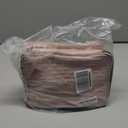 HXLGMD Double Layer Travel Makeup Bag Women, Cosmetic Organizer Case, Travel Essentials Accessories with Shoulder Strap for Bottles, Brushes, Conditioner, Skin Care Products, Pink