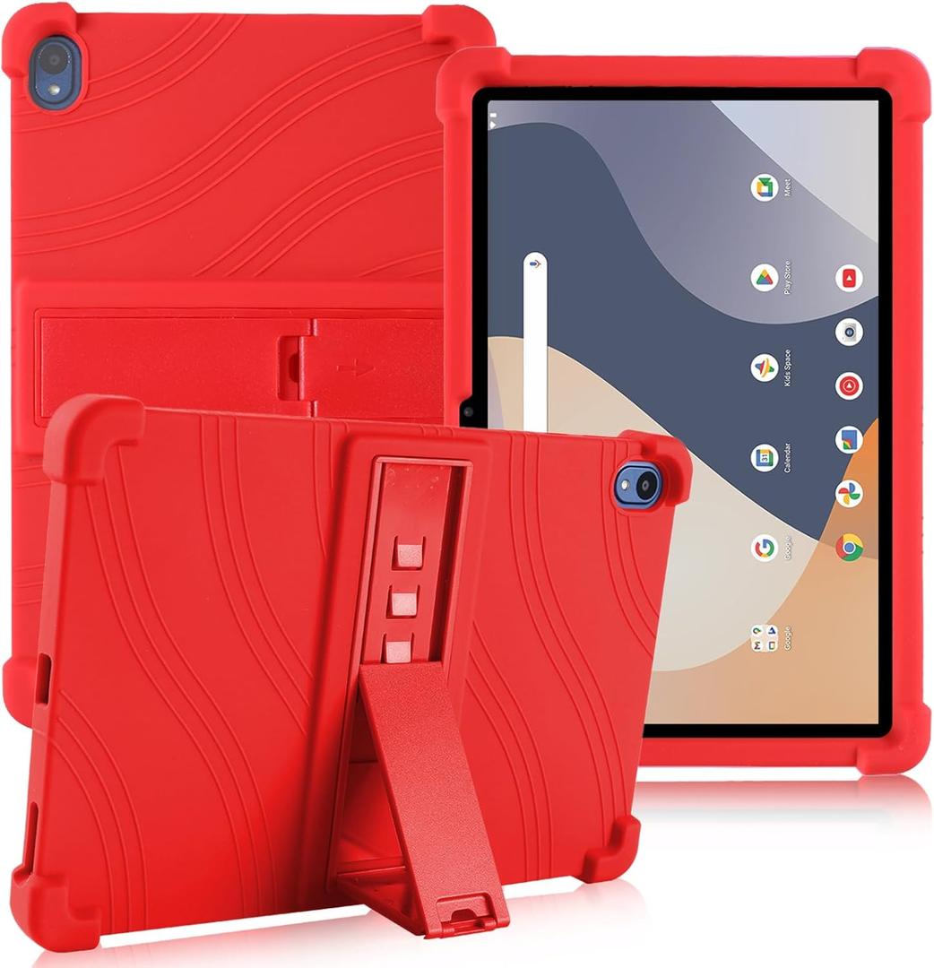 ATOOZ for Walmart Onn 10.1 Tablet Case 2024,Soft Silicone Case for Onn 10.1 Gen 4 Tablet with Stand (Model: 100135925) (Red)