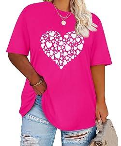 TIYOMI Women's Plus Size Crewneck Tops Short Sleeve Summer Casual T Shirt Oversized Loose Fits 2XL