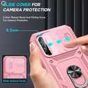 LeYi Compatible for Samsung Galaxy A36-5G Phone Case: Samsung A36 5G Case with Screen Protector X 2, Slide Camera Cover with Magnetic Stand, Heavy Duty Shockproof para A36 Case for Women Girl, Pink