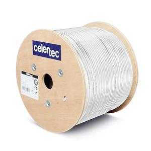 CAT6 Outdoor Cable, 1000ft, 23AWG Solid Bare Copper, Unshielded Twisted Pair (UTP), UV Resistant, Weatherproof, CMX, ETL Listed, 550MHz, Bulk Ethernet Cable, Wooden Spool- White