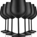 Zopeal 8 Set Stainless Steel Wine Glasses 18 oz Stainless Steel Stem Wine Goblets Unbreakable Black Matte Metal Cups for Outdoor Camping Pool Travel Picnics Event Birthday Party Wedding Anniversary