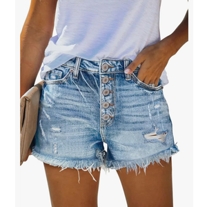 Levi Jean Shorts for Women Cut Off Denim Short High Waisted Summer Shorts Ripped, Size W33