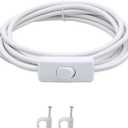 SinLoon 11FT US Plug Power Cords with On/Off Switch - 3-Core LED Integrated Lights Connector Power Cable for LED T5 T8 Light Tube Fixture Extension Cable (3.4m US SW)