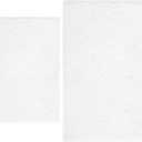 BOANKODU White Bathroom Rugs Sets 2 Piece, Soft Chenille Bath Mat Absorbent Bathroom Rug, Bathroom Mat with PVC Non-Slip Bottom, Machine Washable Bath Rugs (30x40 Inch + 24x16 Inch, White)