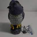 Owlsome Solar Owl with Colored Flashing Eyes, Rotating Head, Hoot Sound, Motion Detector and Silent Mode, Plastic Owl Garden Sculpture, Garden Decoration
