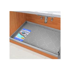 SIKADEER 34" x 22" Under Sink Mat Waterproof, Silicone Mat Kitchen Drawer Shelf and Cabinet Liner, Sink Protector for Kitchen Organizers and Storage, Boot Tray Pet Food Mats