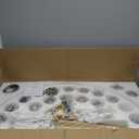 43.2" Modern Huge Black Gold Sputnik Chandelier Mid Century 18 Lights Tall Ceiling Firework Globe Pendant Light with Smoke Class Lampshades for Foyer Staircase Entryway Living Room