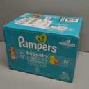 Pampers Diapers - Baby Dry - Size 0, 104 Count, Absorbent Disposable Newbort Diaper (Packaging May Vary) (Newborn)