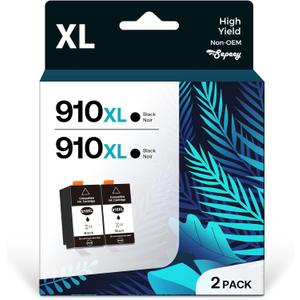 910XL Black Ink Cartridges Replacement for HP 910 XL Compatible with HP OfficeJet Pro 8025e 8028e 8035e 8025 8028 8035 Work with OfficeJet 8015e 8020 8022e (2-Pack Black)
