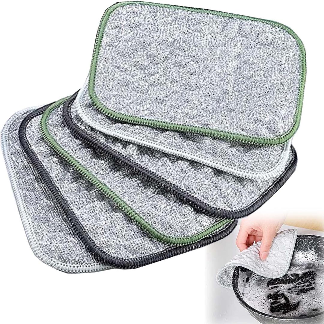 Tizee 2025 New Double-Side Non Scratch Wire Dishcloth - Reusable Steel Wool Cleaning Cloths for Kitchen, Cookware, Sinks, Dishes and Stovetop (Color 1)