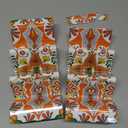 TP Taco Holder Stands, Set of 2 Melamine Large Taco Serving Rack Tray with Handle, Holds 3 Tacos, Dishwasher Safe, Ideal for Taco Night, Party, Home, Fiesta, Talavera Sunset (Fuego Orange)