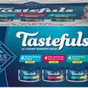 Blue Buffalo Tastefuls Flaked Wet Cat Food Variety Pack, Made with Natural Ingredients, Tuna, Chicken, Fish & Shrimp, 3-oz Cans (12 Count, 4 of Each) (EXP 04/08/28)