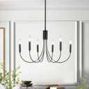 Black Chandelier 6-Light Modern Iron Farmhouse Chandeliers for Dining Room Rustic Industrial Light Fixtures for Bedroom Living Room Kitchen Island