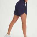 baleaf Women's 7 inch Athletic Shorts Crossover Waist Quick Dry Shorts (Blue, XXL)