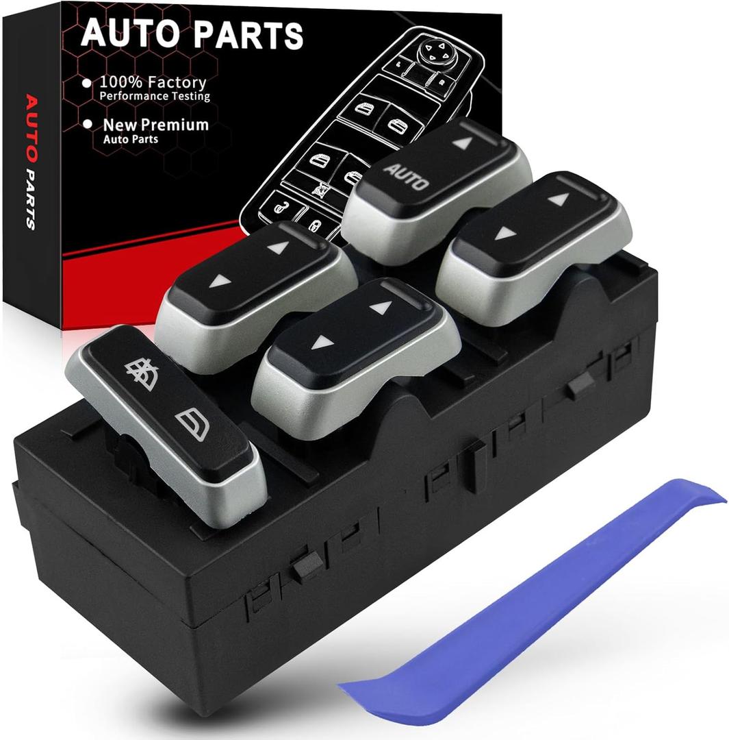 Master Power Window Switch for:-Lincoln Town Car 2003 2004 2005 2006 2007 2008 Driver Side Control Switch OE# 5W1Z14529BA, 5W1Z-14529-BA, 3W1Z14529BA