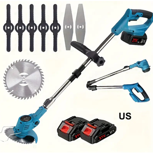 ALSO GO 24V Electric Weed Wacker, Cordless Weed Trimmer, Battery Powered Grass Trimmer with 2pcs Batteries, 3 in 1 Weed Eater with Wheels, Stringless Lightweight Grass Cutter for Lawn Garden Yard