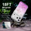 QVLANG for iPhone 17 Pro Max Case Glitter, 3D Butterfly & Pearls Design with Wave Frame, Diamond-Encased Edges & Built-in Camera Protector, Cute Sparkling Phone Cover for Girls Women, Gradient Purple