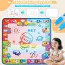 KIZZYEA Toys for 2 3 4 5 6+ Years Old Boys Girls, Water Doodle Mat for Kids, Large Coloring Painting Writing Magic Mat with Neon Colors, Educational Toys Christmas Birthday Gifts for Age 2-4, 3-5