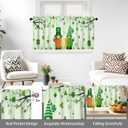 St Patricks Day Kitchen Curtains Green Shamrock 24 Inch Tier Set 2 Piece Irish Clover Short Curtains Windows for Rod Pocket Cafe Living Room Over Sink Bedroom Holiday Drapes Decor