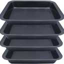Zentriqlla 4 Pack Rectangle Baking Pan, 9x13 Inch Deep Cookie Sheet Tray Nonstick, Heavy Duty Carbon Steel Oven Cake Pan for Brownies, Lasagna, Sheet Cakes, Roasting Vegetables, BPA Free