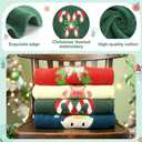 Hahafelt 4 Pcs Christmas Hand Towels 13.7 x 28.7 Inch Large Soft Cotton Embroidered Christmas Bath Towel Set Absorbent Thicken Xmas Towels Decorative for Home Bathroom Kitchen Dish (Vintage)