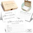 Minimalism Advice and Wishes for the Mr and Mrs - 50 Packs Wedding Advice Cards Bridal Shower Game Cards with Box Reception Guest Book for Bride Groom Newlywed Engagement Party Decoration -A01