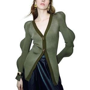Women's Knit Cardigan Sweaters Long Sleeve Button Down Open Front Casual Outwear Trendy 2025 (Medium, Olive Green)