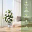 3.6FT Artificial Camellia Fake Tree Faux Plants for Home Office Living Room Porch Patio Decor Indoor Outdoor (1, White-3.6Ft)