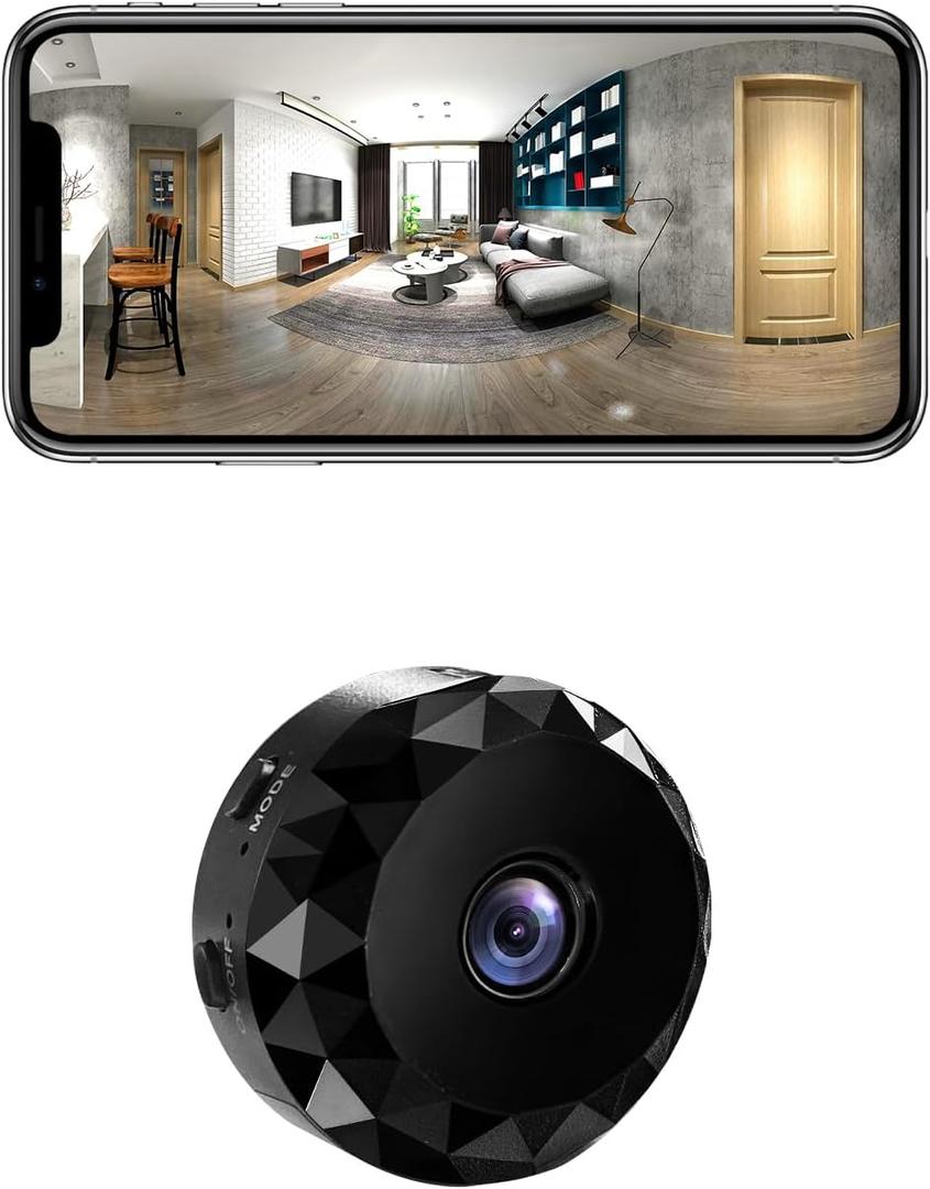Dome Camera Pet Cam 1080P HD WiFi Wireless Indoor Home Security Surveillance Camera Mini Nanny Cam with App Control Motion Detection (Black)