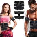Fitness Belt, Abdominal Toning Belt, ABS Training Belt Ab Trainer Fitness Equipment for Men Woman Abdomen/Arm/Leg Home, Stimulator, Muscle, Powered, for Muscle Conditioning Gray, Large