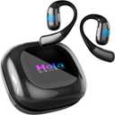 AI Translation Earbuds Real Time Powered by ChatGPT, LCD Touch Screen OWS Translator for 147 Languages & Accents, Translation Device, Spanish Translation, Ideal for Travel & Business & Studying, Black