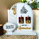 Ramadan Advent Calendar 2026, Eid Mubarak Countdown Calendars Tracker Date for Arabic Muslim Islamic Holiday Table Home Decorations Gift Count Down Calendar (Acrylic White)