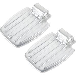 Universal Metal Wheelchair Footrest, Heavy Duty, Anti-Slip, Rising Design, Silver, 20x14.5cm