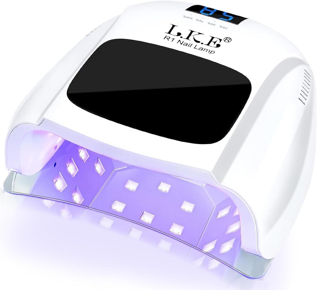 Cordless UV Nail Lamp, 80W Rechargeable UV Light for Gel Nails with Metallic Reflector Metal Base, Professional LED Nail Dryer Nail Tech Supplies Fast Curing Lamp for Salon or Home (Large)