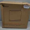 funest Bathroom Trash Can, 3.3 Gallon Slim Trash Can with Lid, Adsorption Garbage Can with Press-Top Lid, Small White Narrow Plastic Trash Bin for Bathroom, Office, Bedroom, Living Room