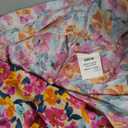 BLENCOT Womens Cotton Floral Maxi Dresses Casual Flowy Boho Dresses Summer Ruffle Short Sleeve V Neck Dress with Pockets, Size: M