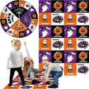 Civaner 3 Pcs Halloween Party Game for Kids with Spinner Halloween Conversation Party Twist Poses Mat Game with Conversation Mat Spinner for Classroom School