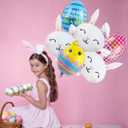 6PCS Easter Balloons Include Egg and Bunny Balloons for Easter Party Supplies, Bunny Birthday Decorations, Easter Carrot and Picnic Party Decor