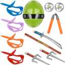 Turtle Shell Superhero Cosplay Costume props Weapon Mask Kid toys for birthday Halloween Christmases gifts