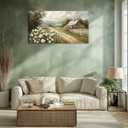 Rustic Farmhouse Canvas Wall Art Decor Nature Scenery Countryside Picture Canvas Painting Landscape Wall Poster Prints for Living Room Home Farmhouse Bathroom Bed Decor Decorations - 20"x40"