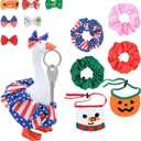 Mini Desk Goose with Outfits 7'' Mini Porch Goose Magnetic Statue Keychain Goose Hats Headwear Dress Clothes for Table Decor