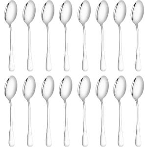 16 Pcs Dinner Spoons Set 7.32" Premium Food Grade Stainless Steel Spoons Mirror Finish & Dishwasher Safe,Use for Home,Restaurant